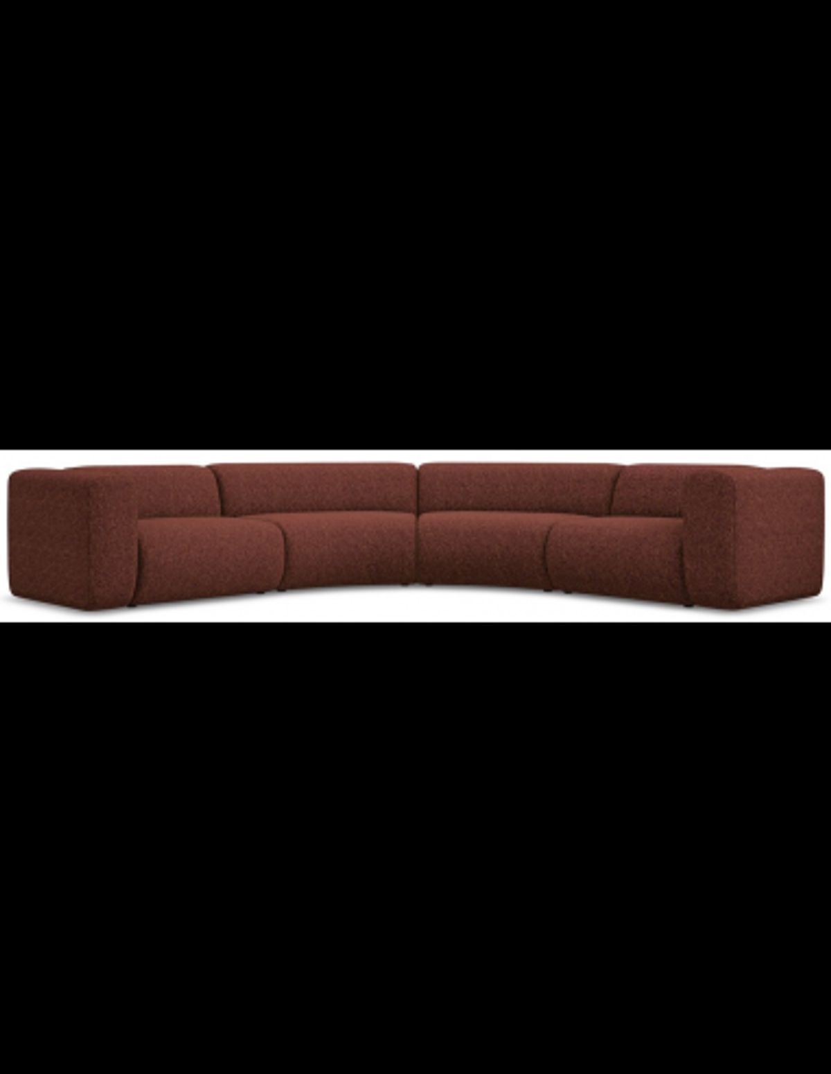 Ekahi buet hjørne modulsofa i polyester 318 x 318 cm - Meleret bordeaux