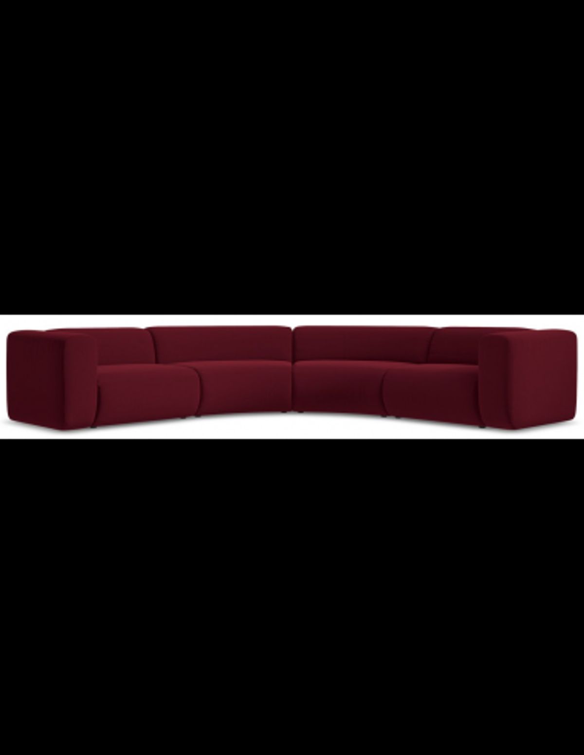 Ekahi buet hjørne modulsofa i velour 318 x 318 cm - Bordeaux