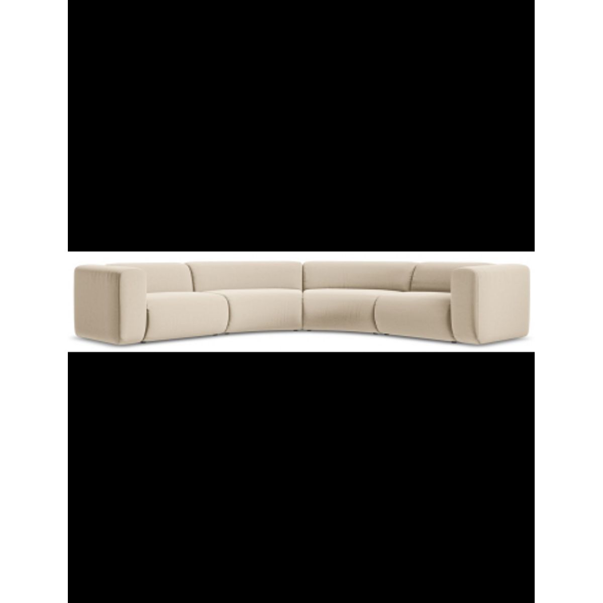 Ekahi buet hjørne modulsofa i velour 318 x 318 cm - Lys beige