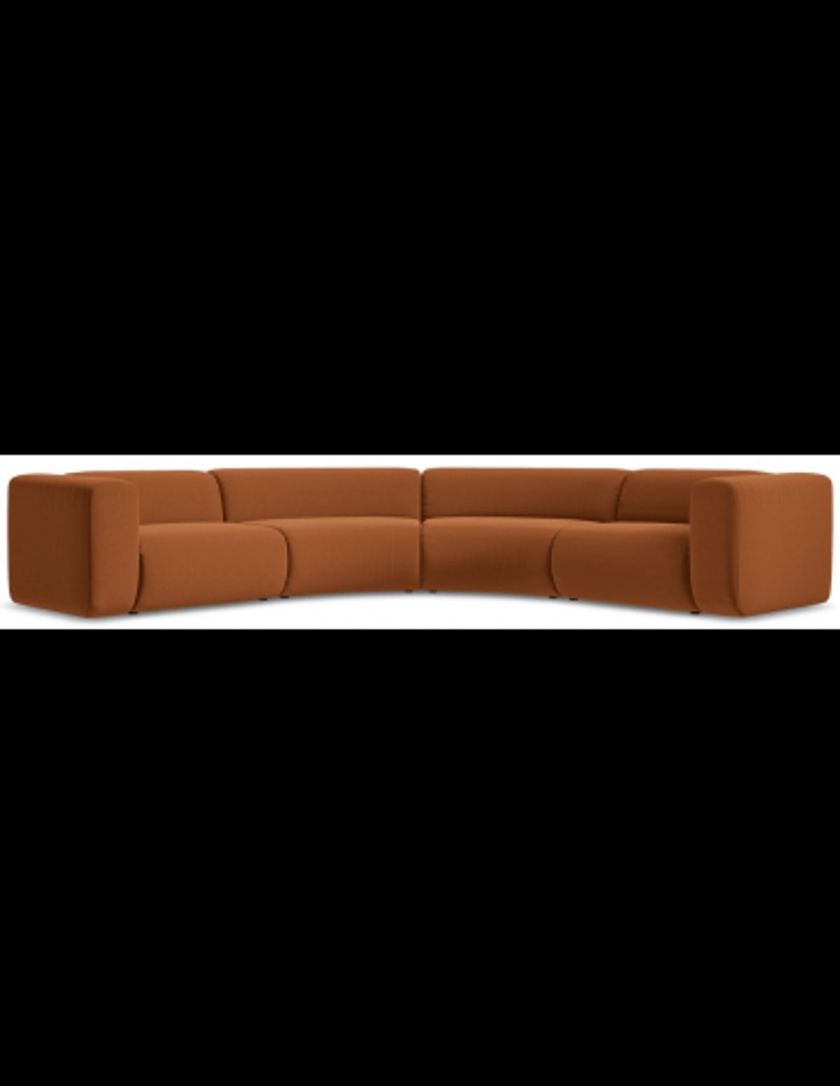 Ekahi buet hjørne modulsofa i velour 318 x 318 cm - Terracotta