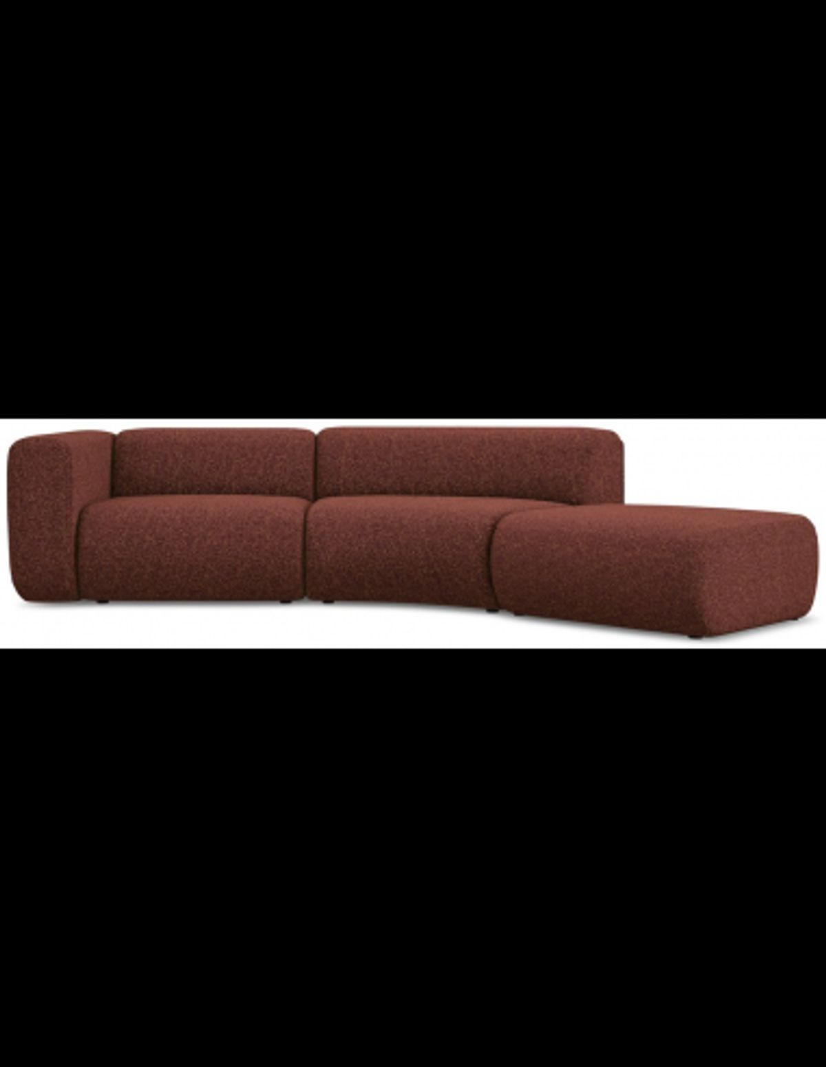 Ekahi buet højrevendt chaiselong modulsofa i polyester 335 x 166 cm - Meleret bordeaux