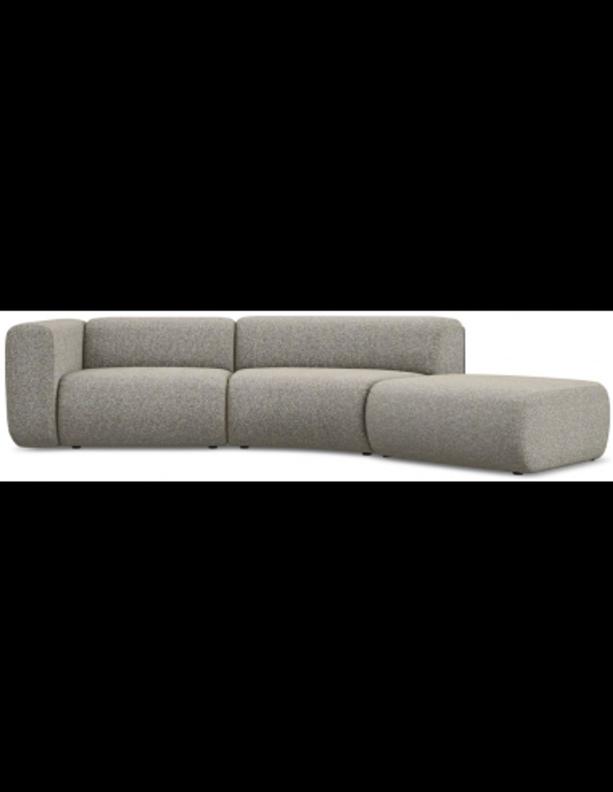 Ekahi buet højrevendt chaiselong modulsofa i polyester 335 x 166 cm - Meleret mørk beige