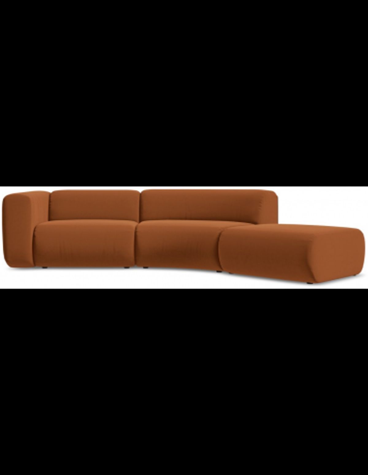 Ekahi buet højrevendt chaiselong modulsofa i velour 335 x 166 cm - Terracotta