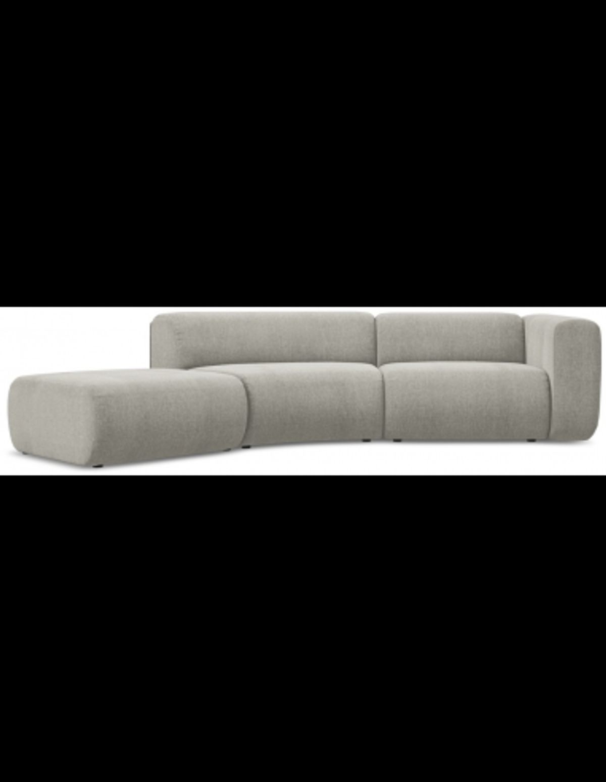 Ekahi buet venstrevendt chaiselong modulsofa i chenille 335 x 166 cm - Beige