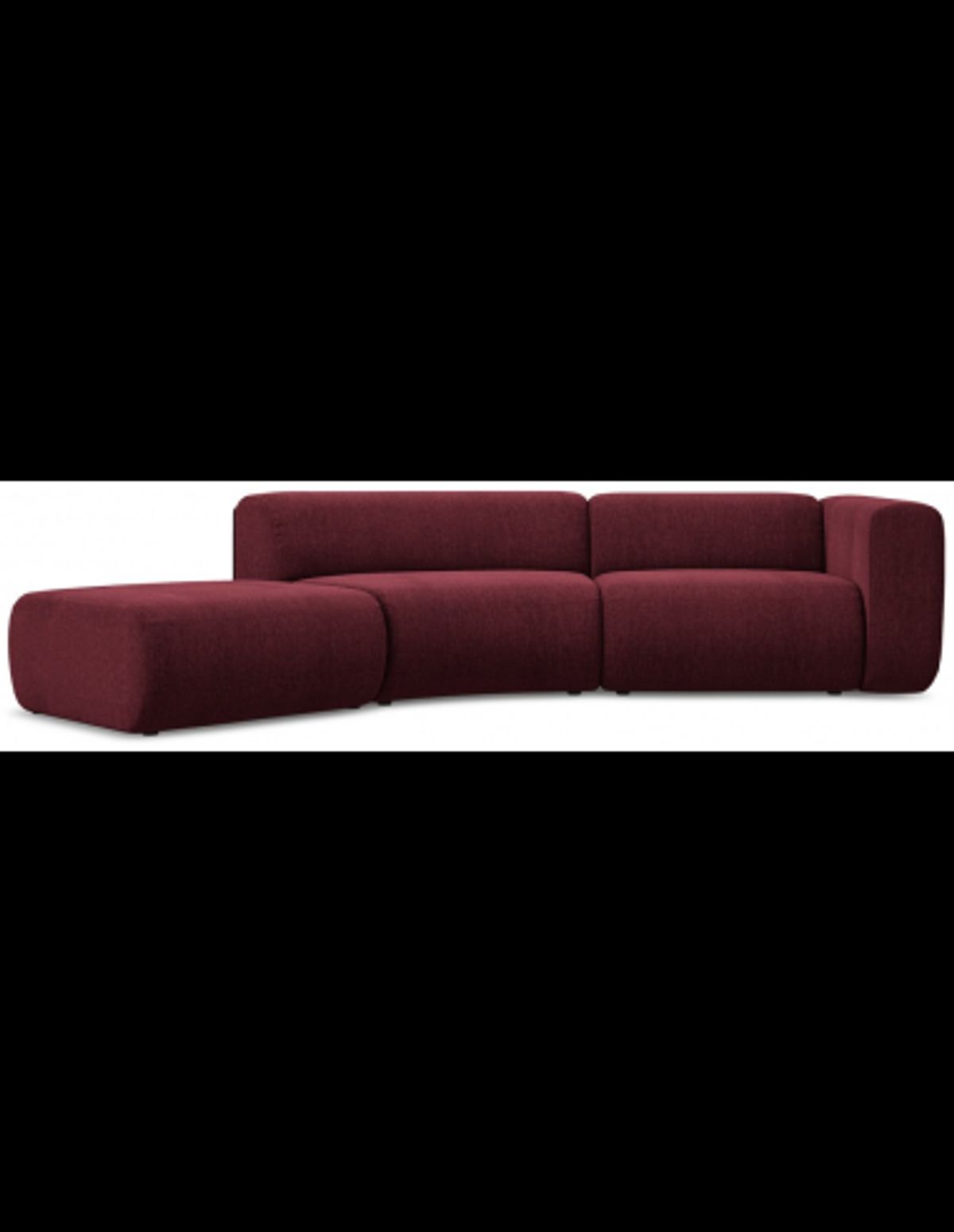 Ekahi buet venstrevendt chaiselong modulsofa i chenille 335 x 166 cm - Blomme