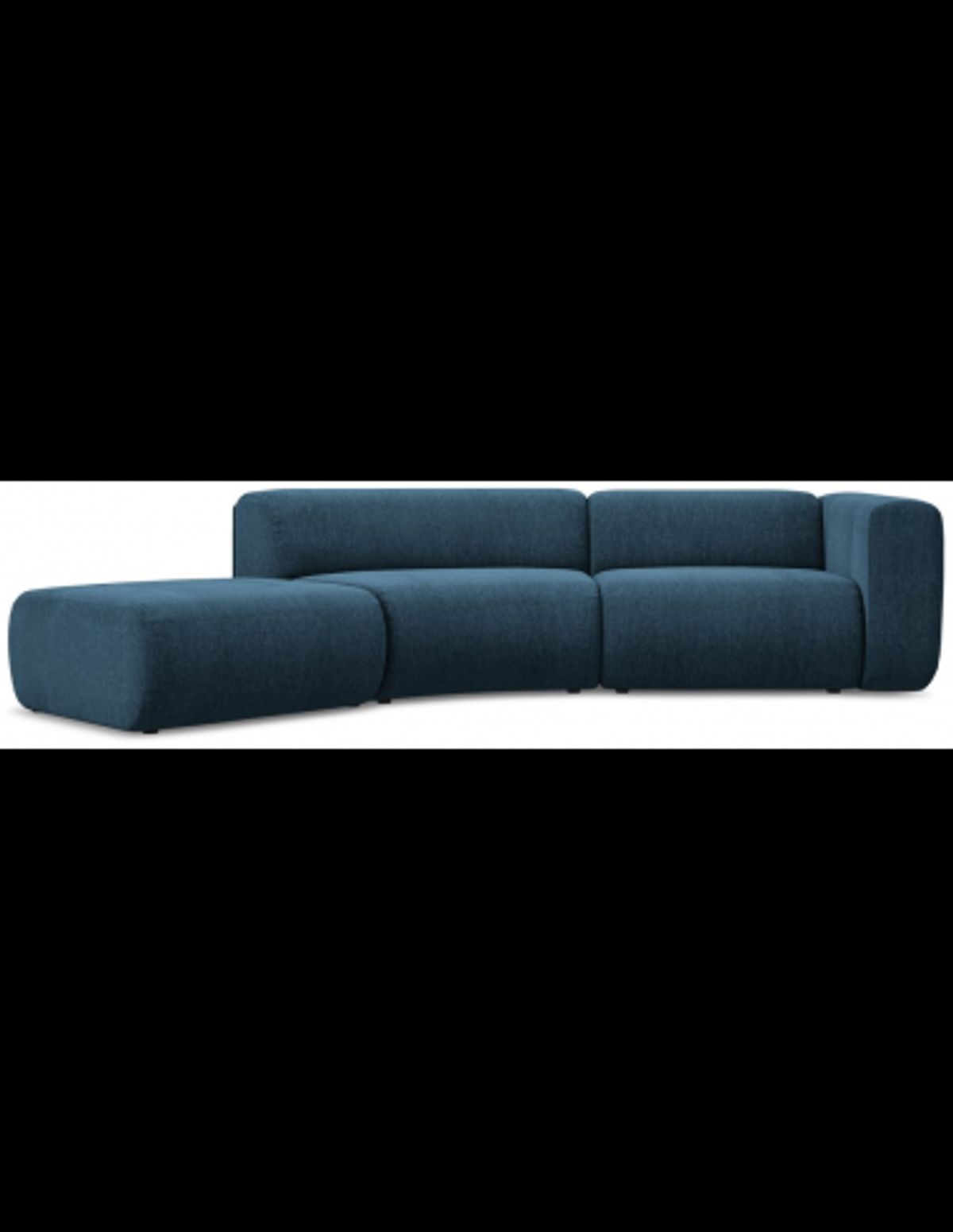 Ekahi buet venstrevendt chaiselong modulsofa i chenille 335 x 166 cm - Blå