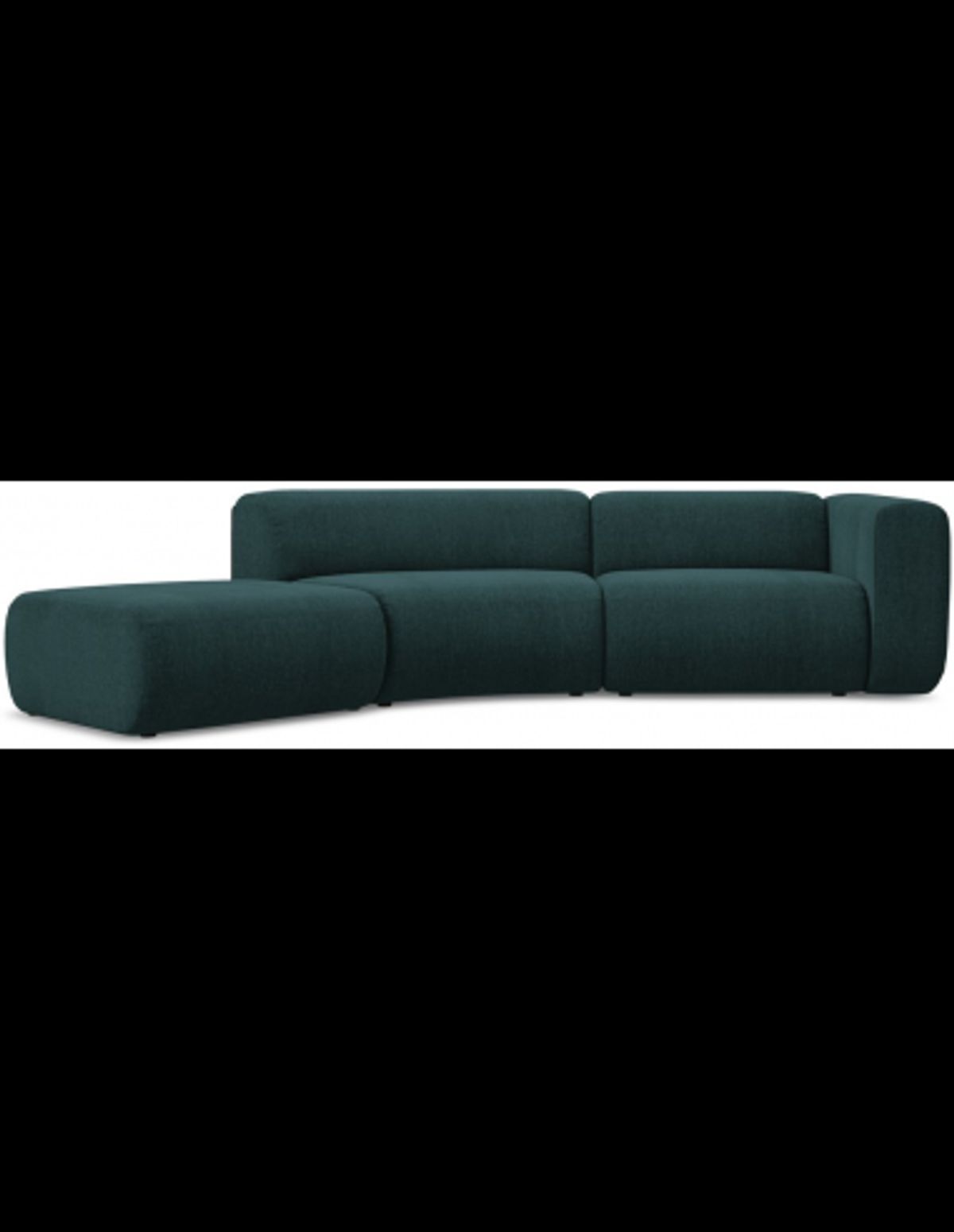 Ekahi buet venstrevendt chaiselong modulsofa i chenille 335 x 166 cm - Marine