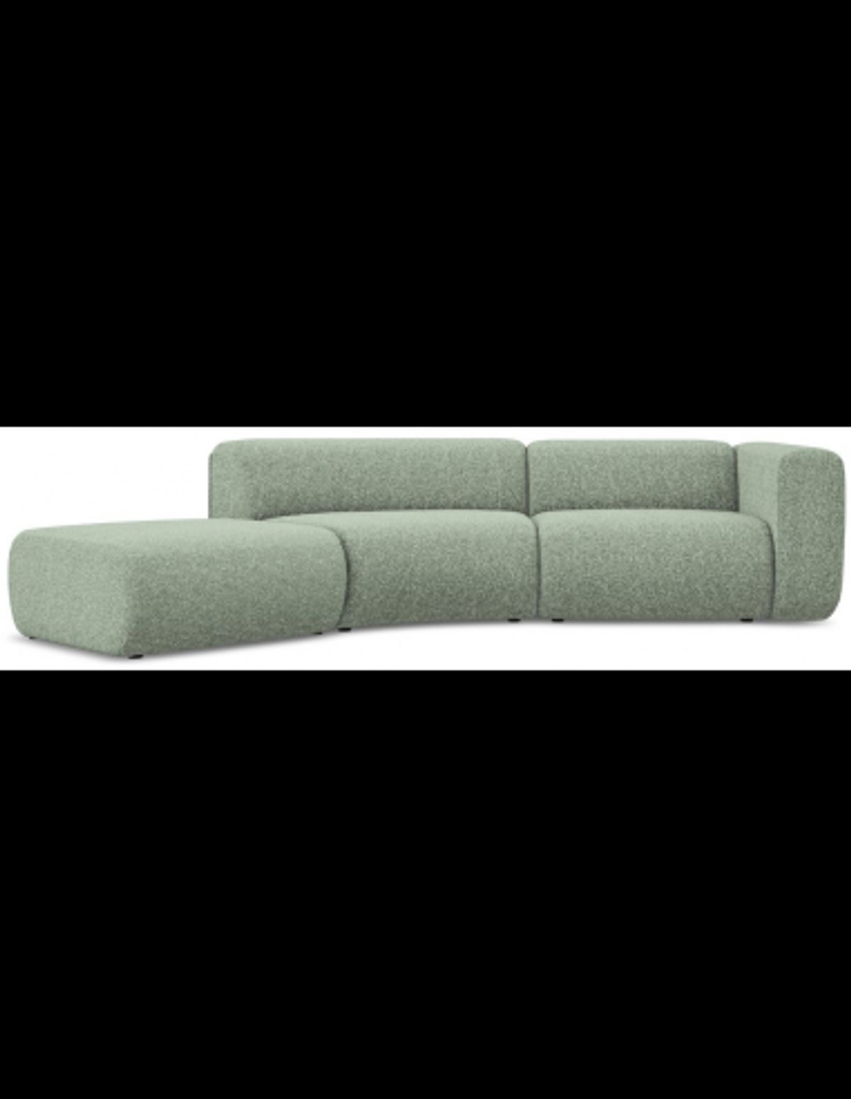 Ekahi buet venstrevendt chaiselong modulsofa i polyester 335 x 166 cm - Meleret mint