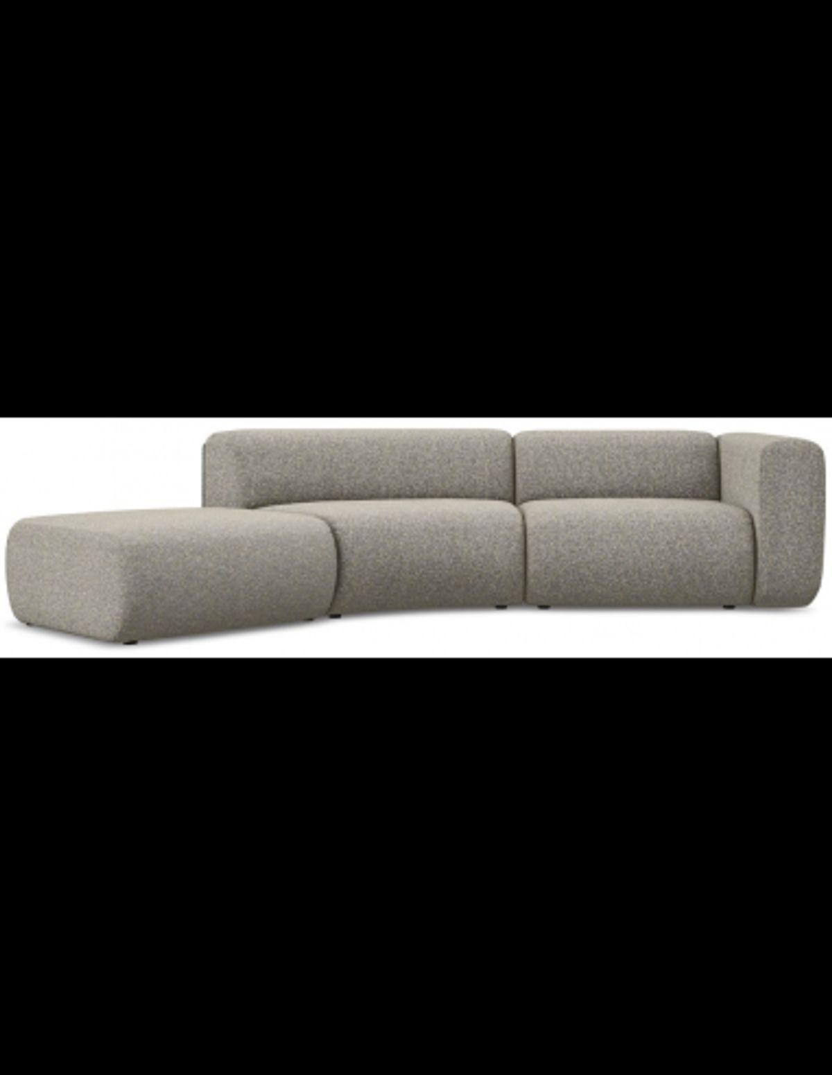 Ekahi buet venstrevendt chaiselong modulsofa i polyester 335 x 166 cm - Meleret mørk beige