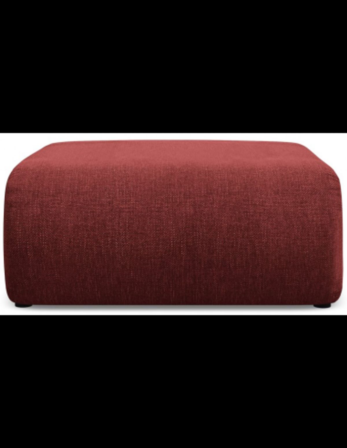 Ekahi puf til sofa eller lænestol i chenille 94 x 89 cm - Bordeaux