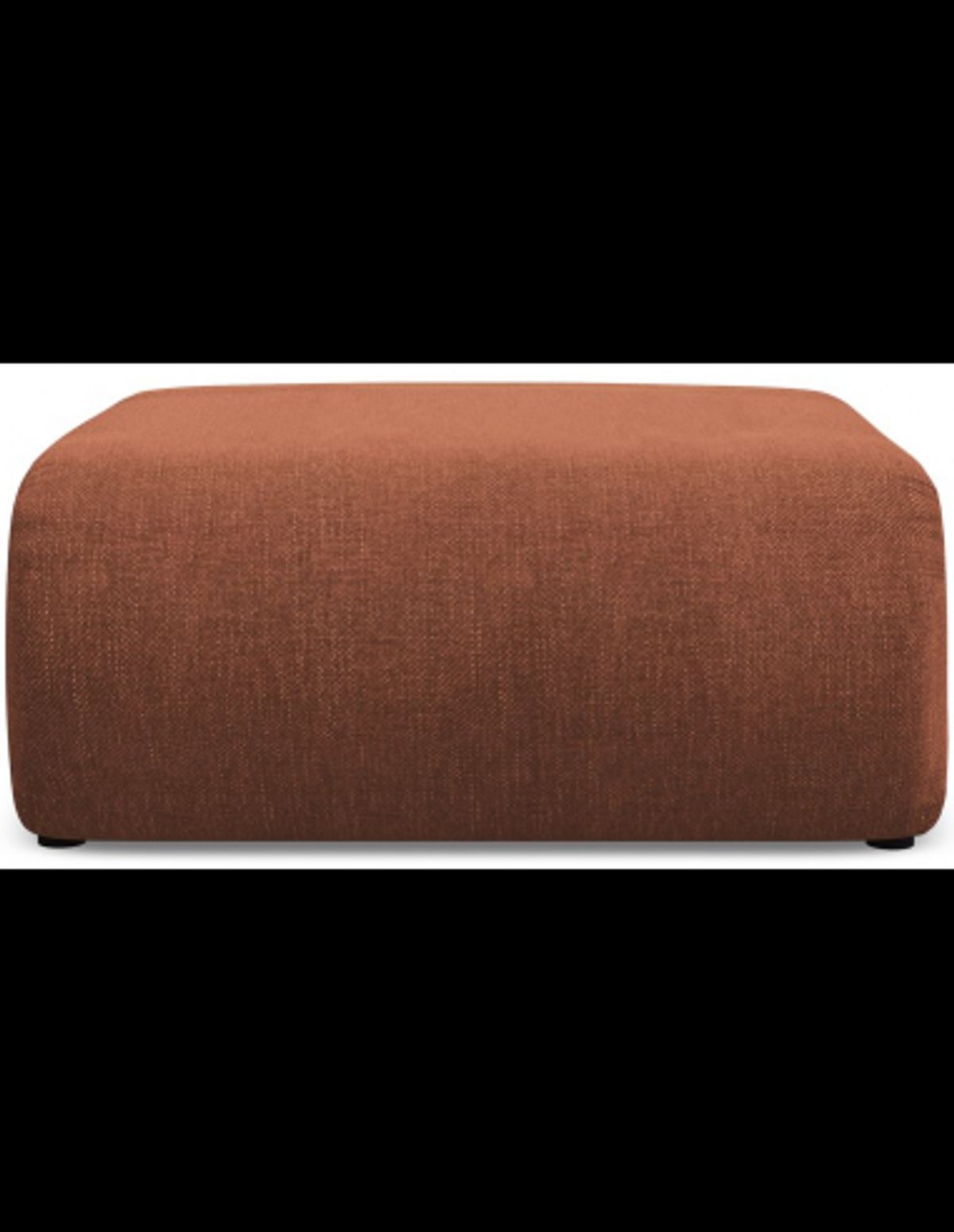 Ekahi puf til sofa eller lænestol i chenille 94 x 89 cm - Terracotta