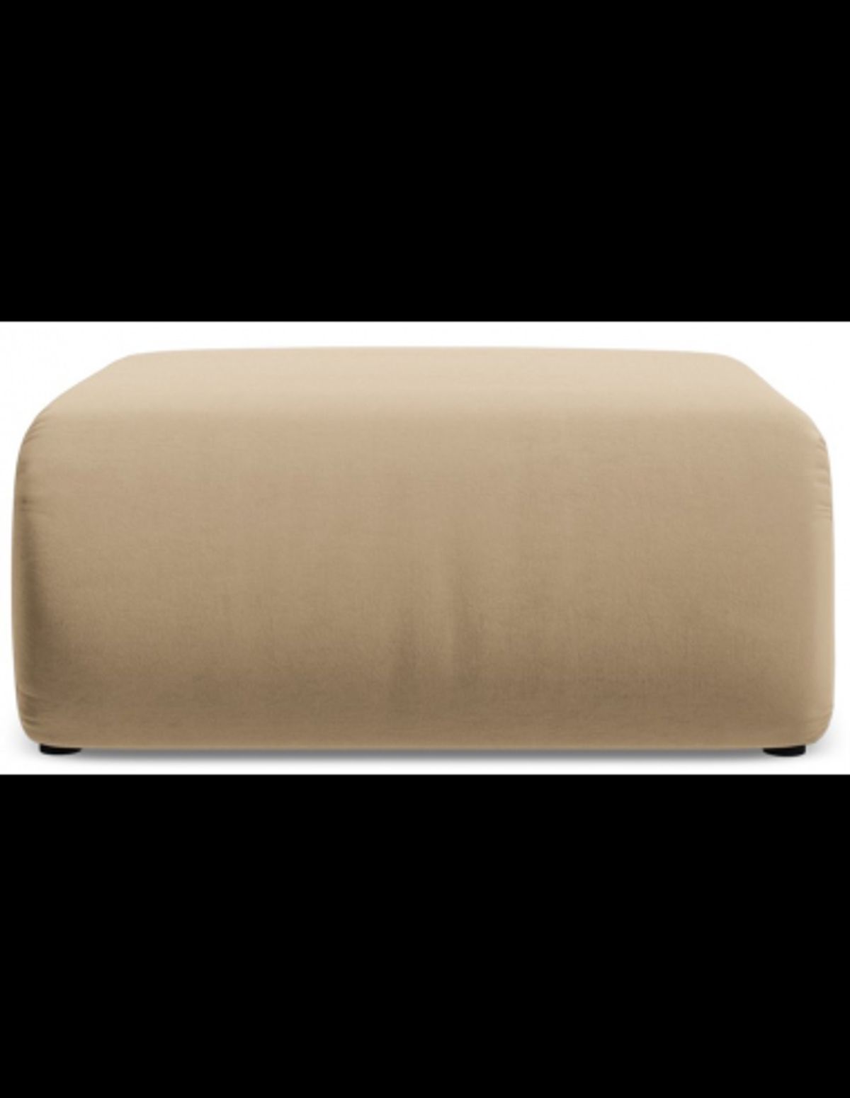 Ekahi puf til sofa eller lænestol i velour 94 x 89 cm - Beige