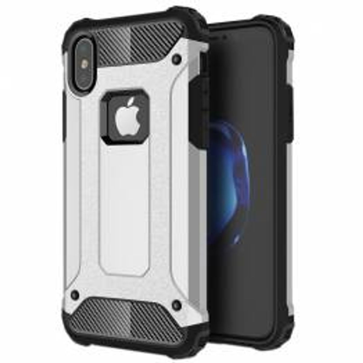 Ekstra beskyttende cover til iPhone X / XS - Sølv