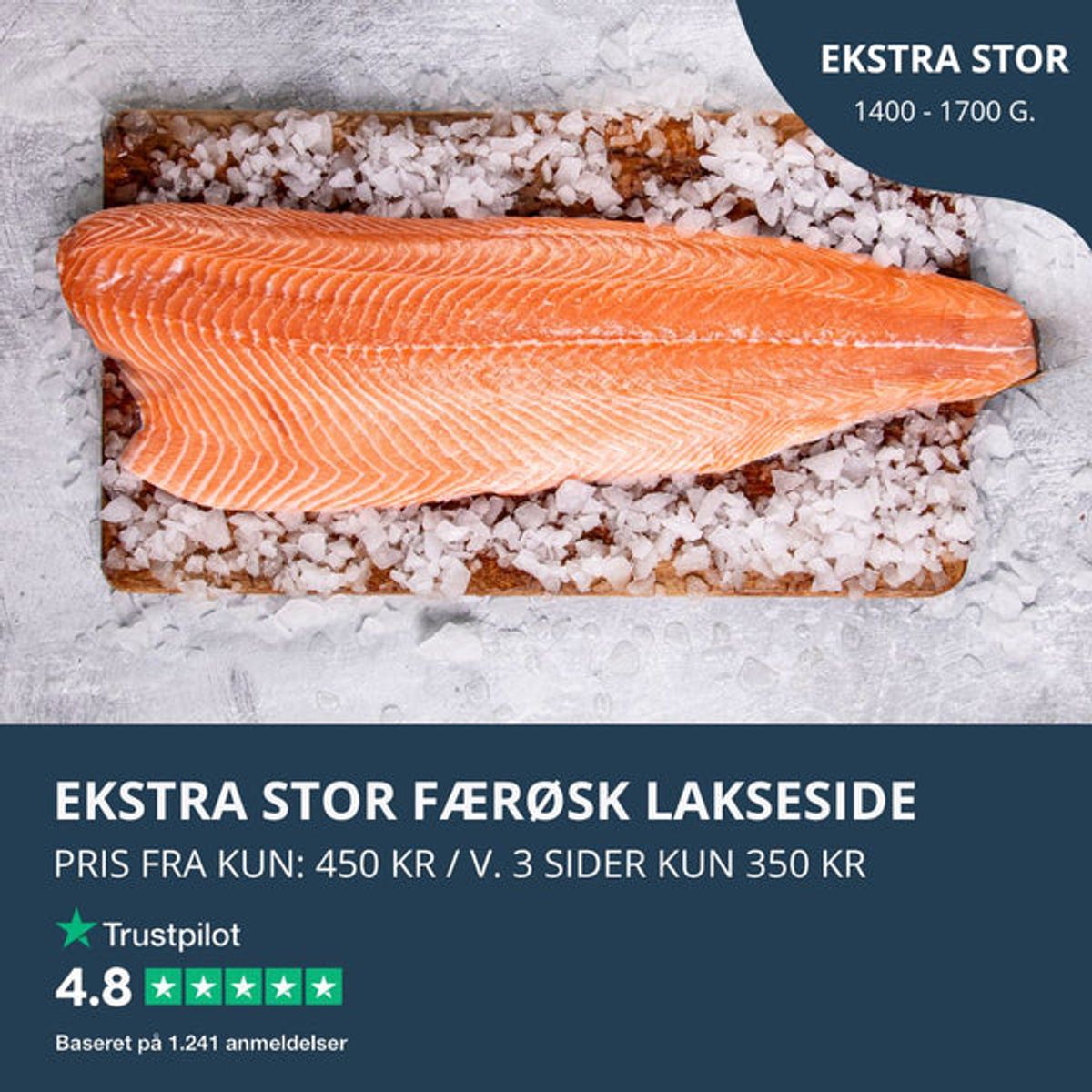 Ekstra store færøske laksesider