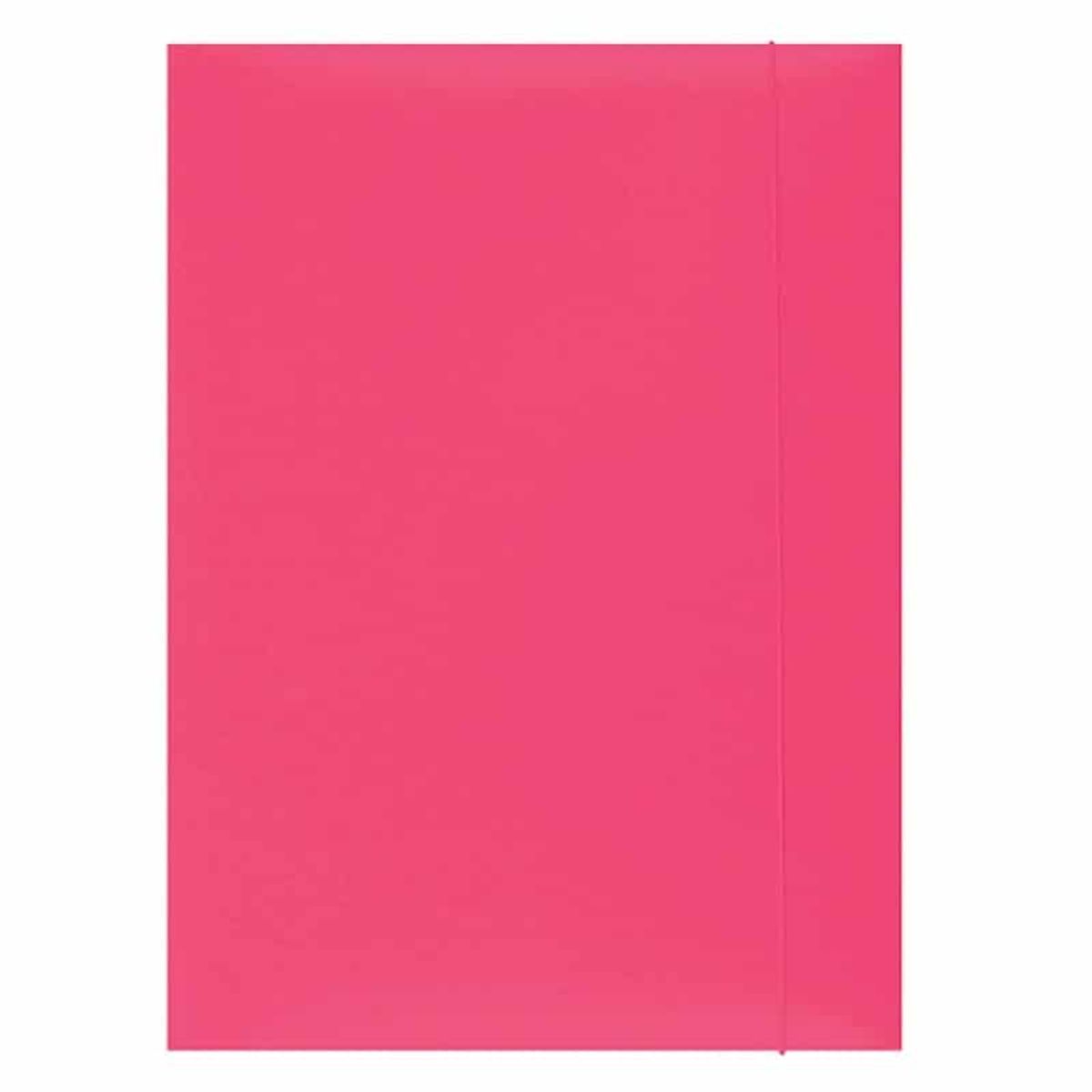 Elastikmappe A4 300gsm 3-flaps Pink.