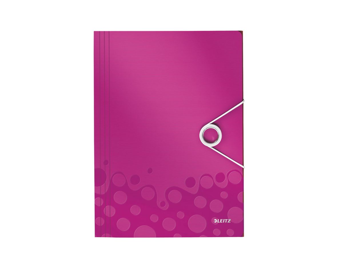 Elastikmappe A4 Plast PP Pink Leitz WOW