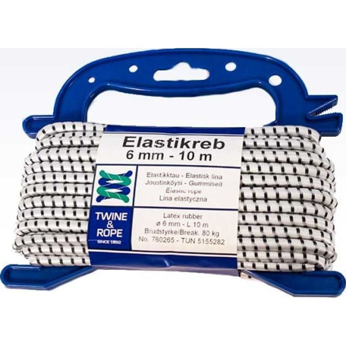 Elastikreb 6 mm hvid 10m