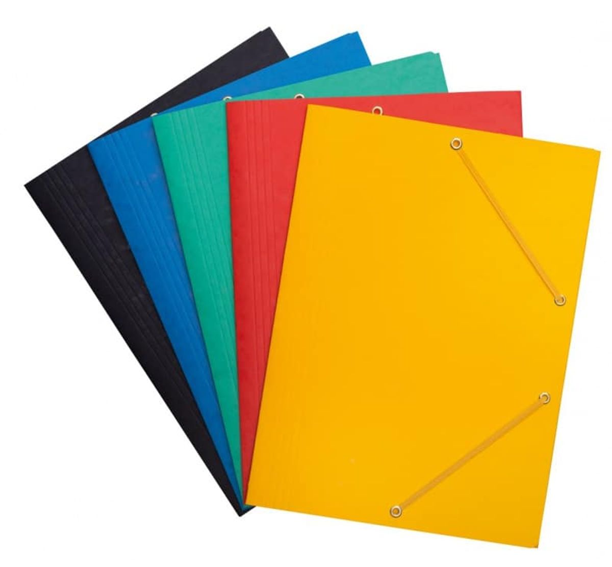 Elastisk mappe A4 3-flap 390gsm assorterede farver 25 stk.