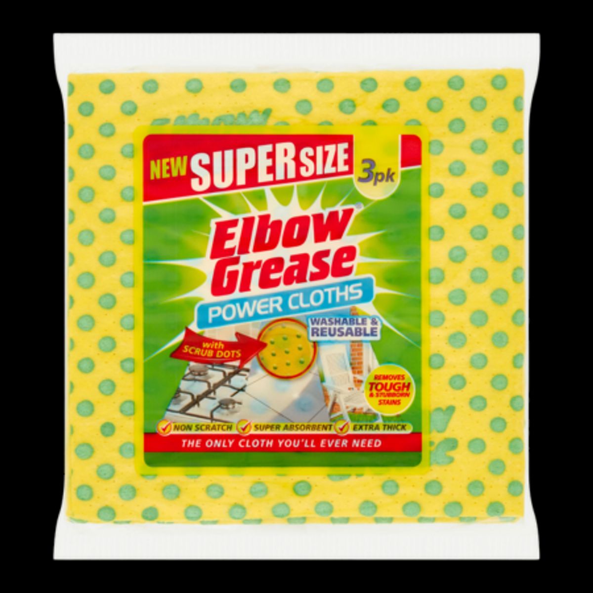 Elbow Grease Super Size Power Cloths - 3 stk.