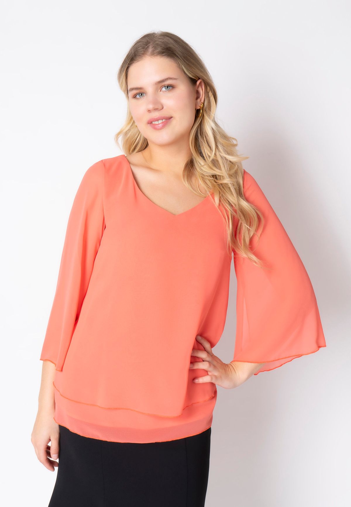 Elcamma - Coral Red - Bluse - 38