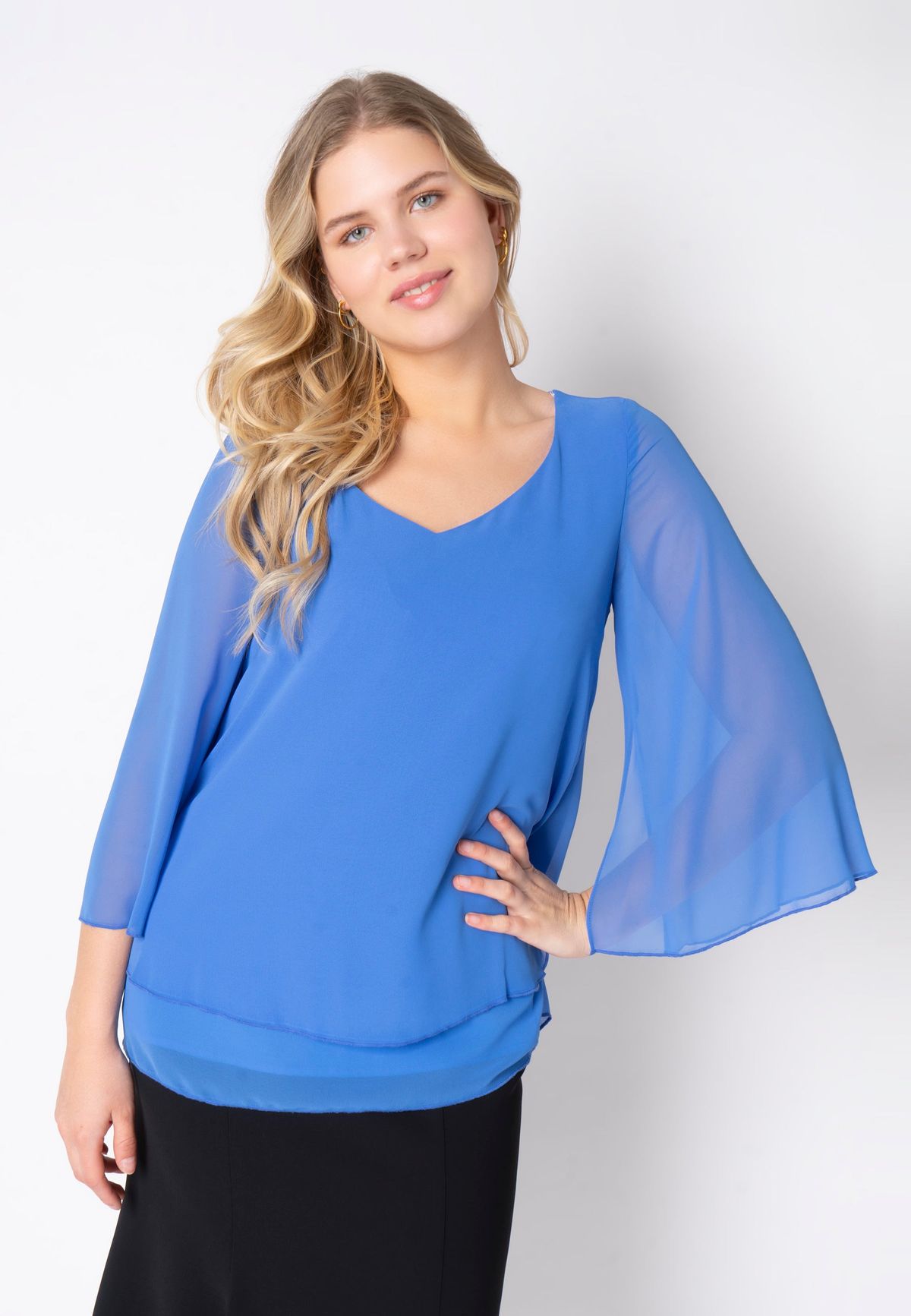 Elcamma - Cornflower Blue - Bluse - 36