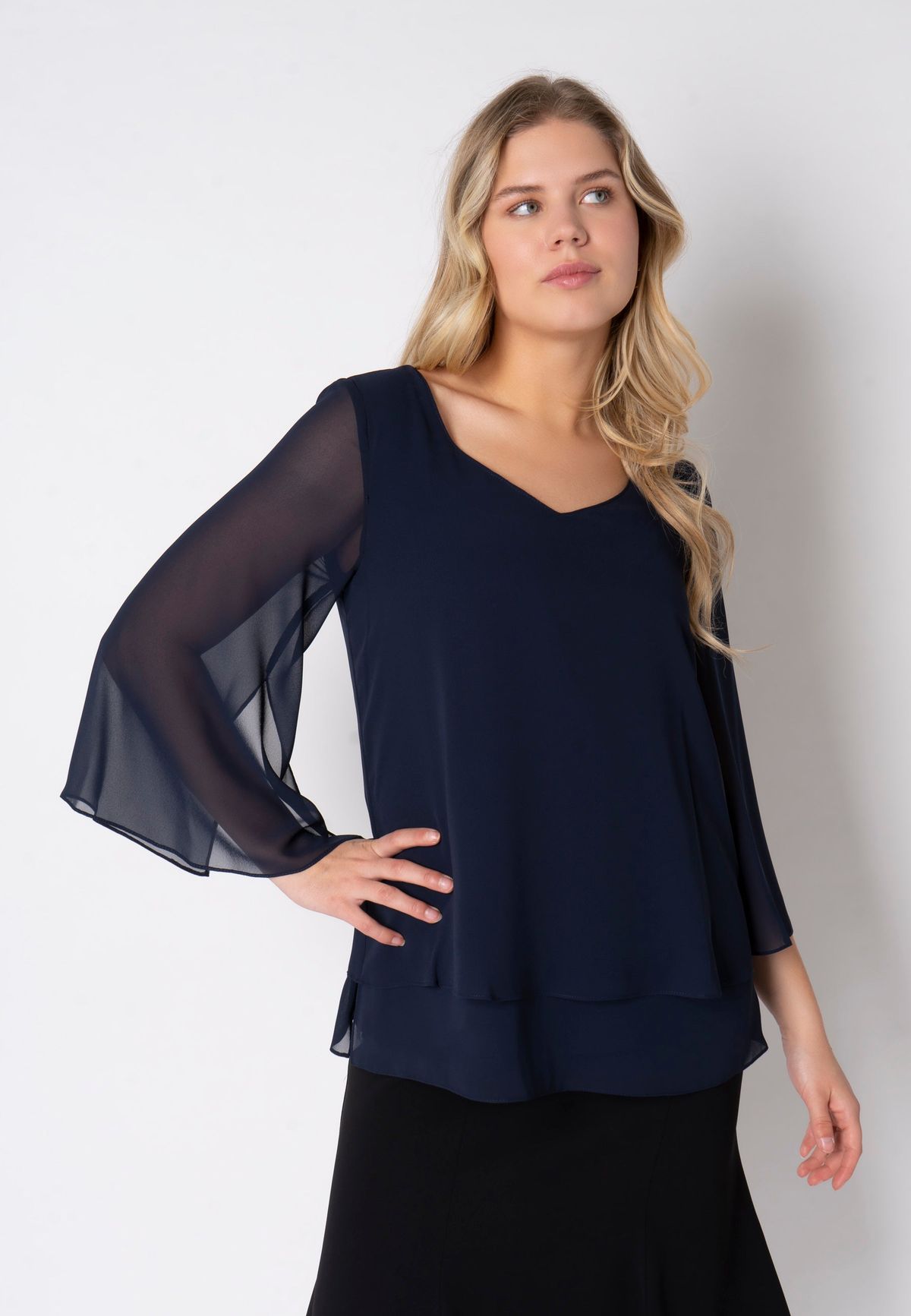 Elcamma - Navy Blue - Bluse - 38