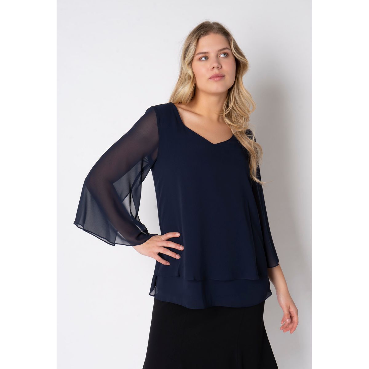 Elcamma - Navy Blue - Bluse - 40