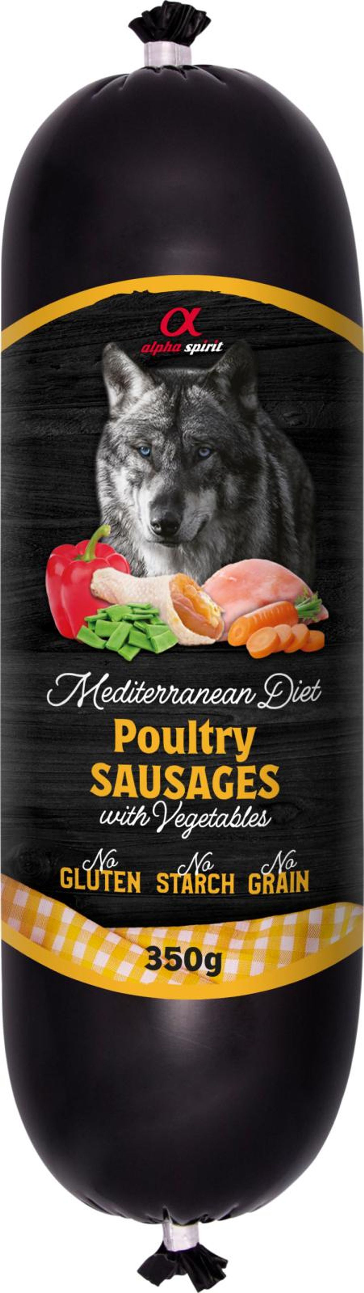 Eldorado - AlphaSpirit Mediterranean Poultry pølse (fjerkræ) 350g - Hundefoder