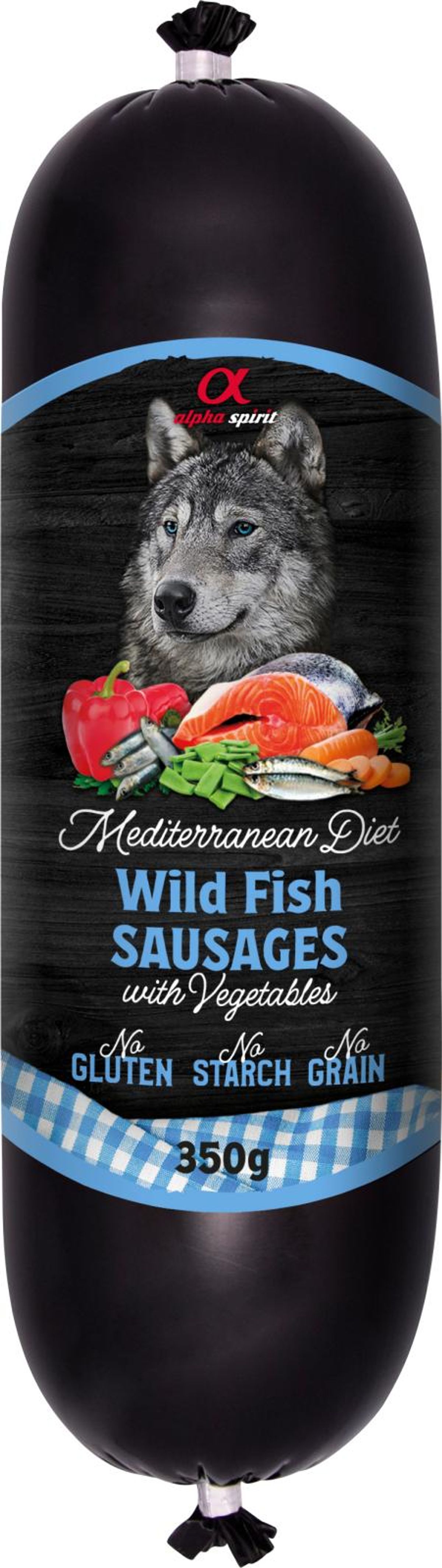 Eldorado - AlphaSpirit Mediterranean Wild Fish pølse 350g - Hundefoder