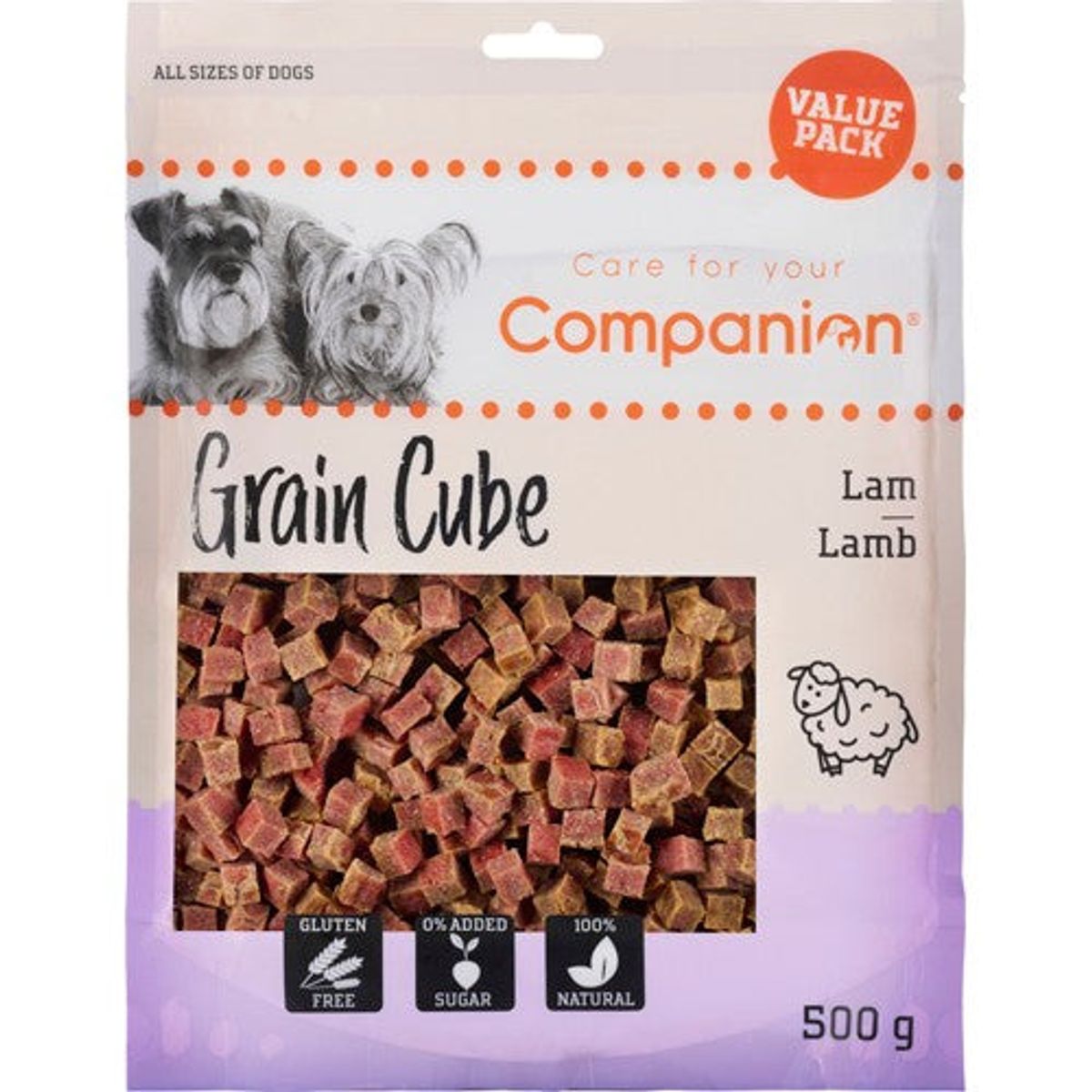 Eldorado - Companion Lamb Grain Cube 500g, små stykker 1x1 cm - Hundegodbidder