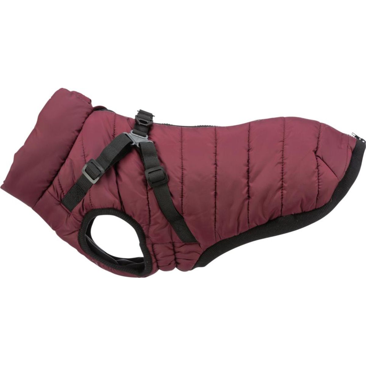 Eldorado - Trixie Pirou vinterjakke med hundesele, Farve: Bordeaux - S: ryg: 36 cm, mave: 50-54 cm, hals: op til 40 cm - Pet Apparel - Polyester","Fleece