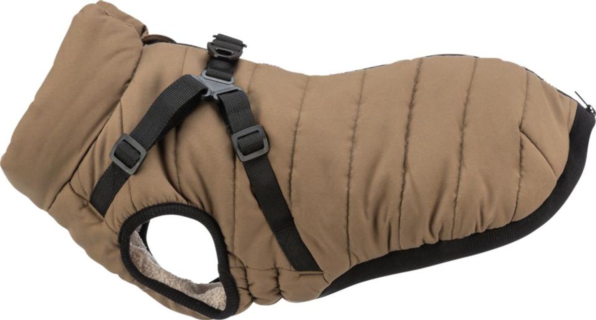 Eldorado - Trixie Pirou vinterjakke med hundesele, Farve: Sand - M: ryg: 45 cm, mave: 62-66 cm, hals: op til 48 cm - Pet Apparel - Polyester","Fleece