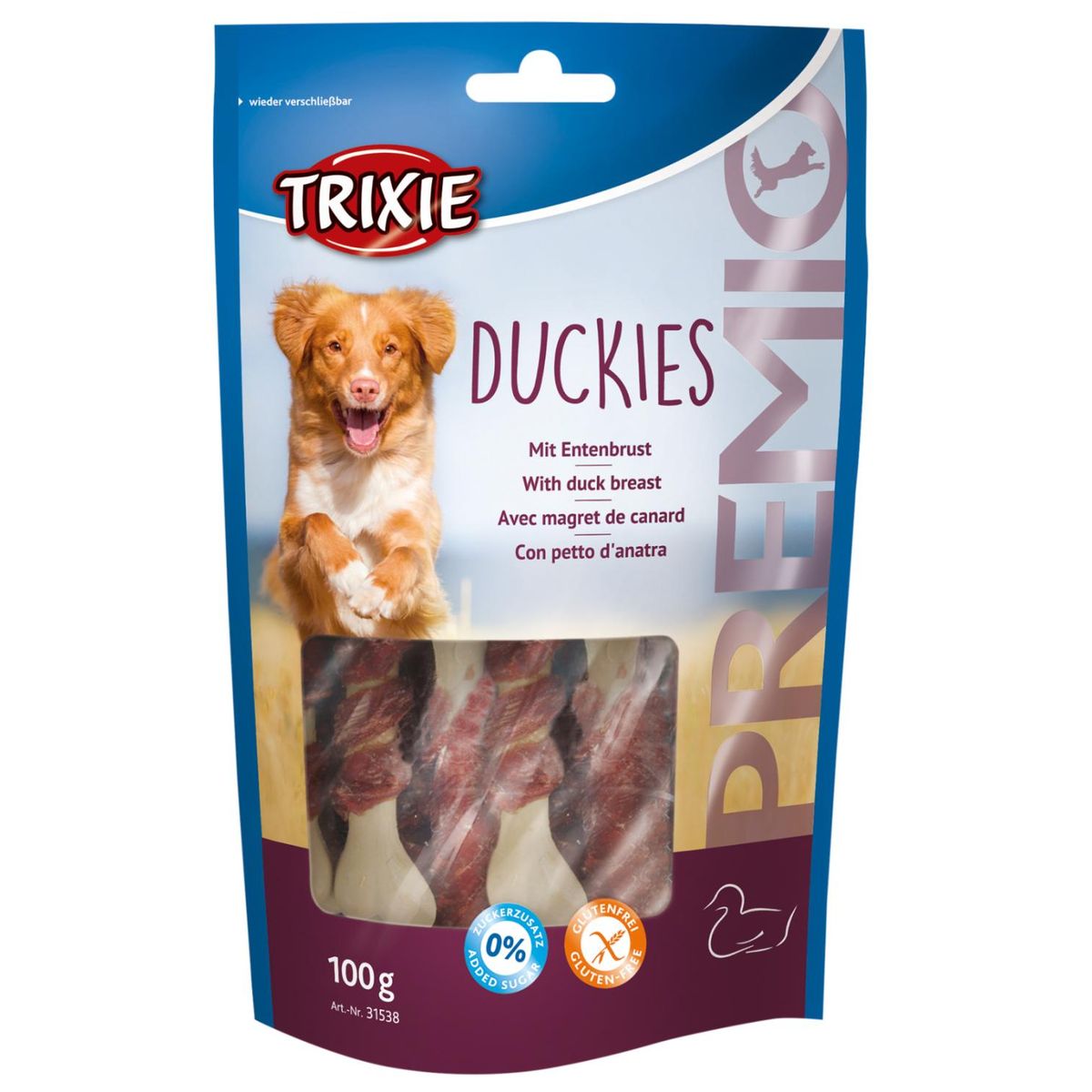 Eldorado - Trixie Premio Duckies Calcium Bone 100g - Hundegodbidder