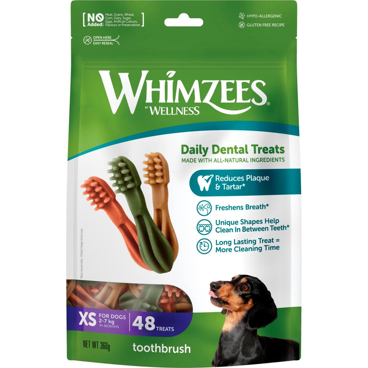 Eldorado - Whimzees Toothbrush Star XS til meget små hunde, pose m/48stk - Toothbrushes - Alt til Hunden