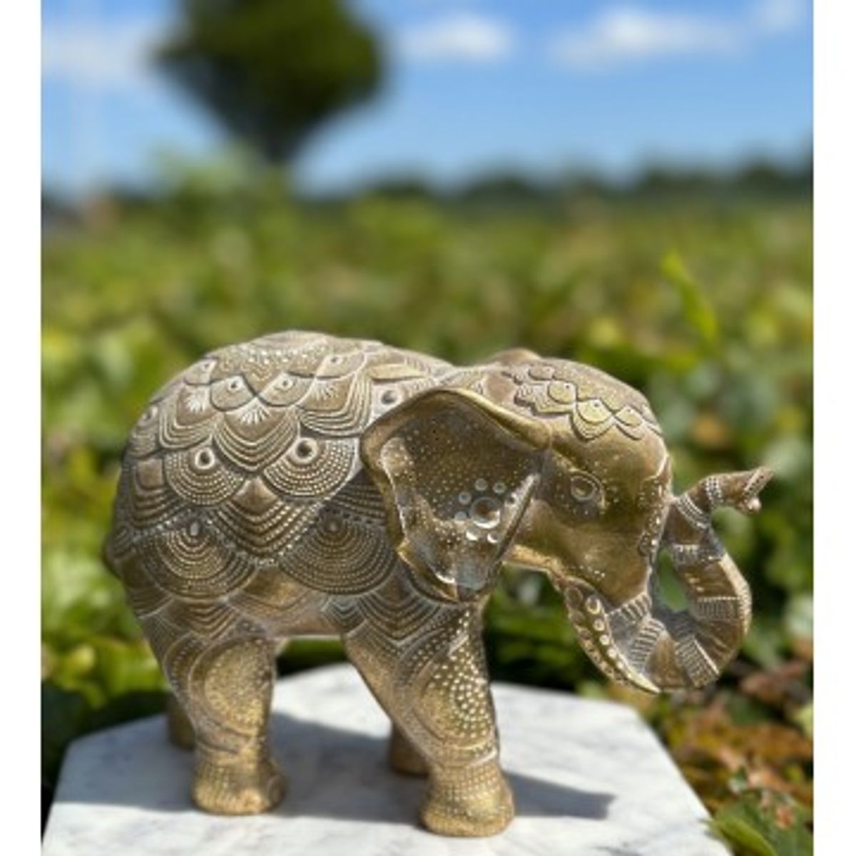 Elefant guld B - Dyr figurer - GodKarmaShop