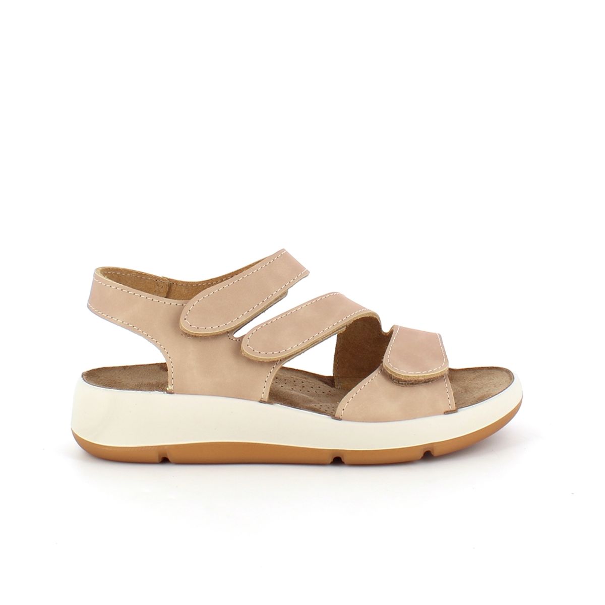 Elegant beige skindsandal med justerbare remme - 37