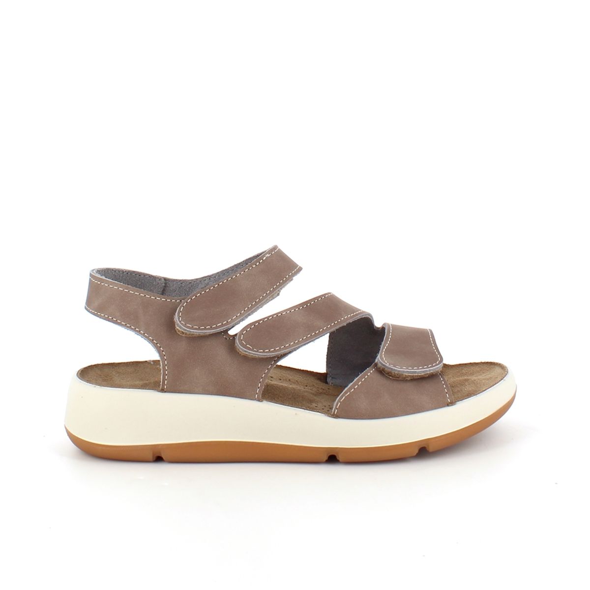 Elegant brun skindsandal med justerbare remme - 38