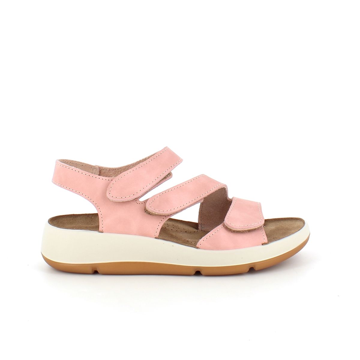 Elegant rosa skindsandal med justerbare remme - 37