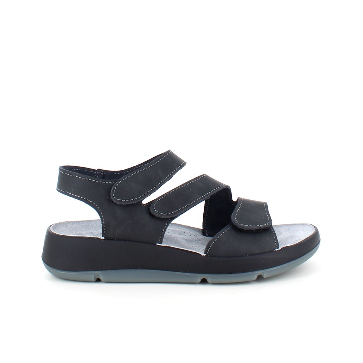 Elegant sort skindsandal med justerbare remme - 42