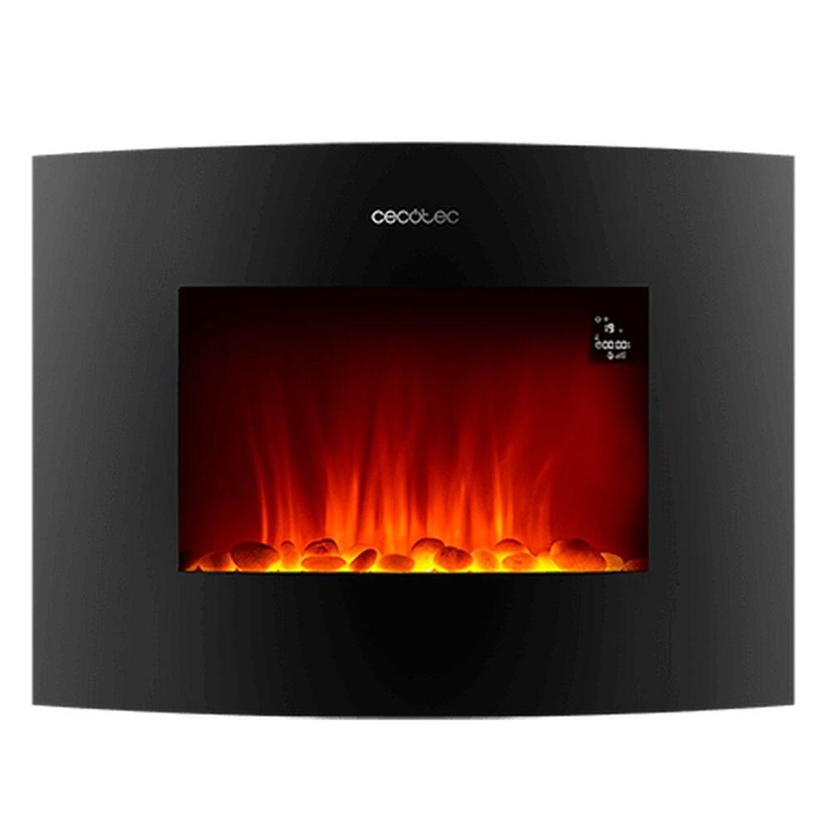 Elektrisk dekorationspejs til væggen Ready Warm 2250 Curved Flames Connected Sort 1000 - 2000 W