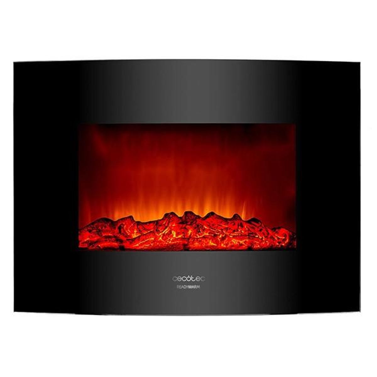 Elektrisk dekorationspejs til væggen Warm 2200 Curved Flames 2000W Sort