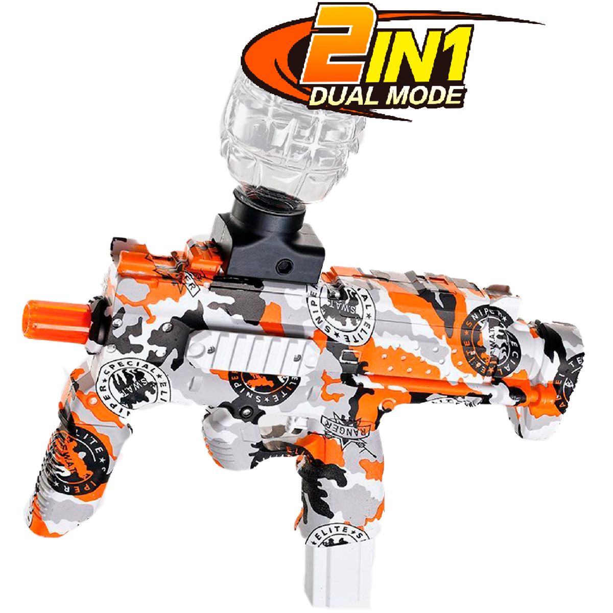 Elektronisk 2-i-1 MP7 Gel blaster + Dart blaster