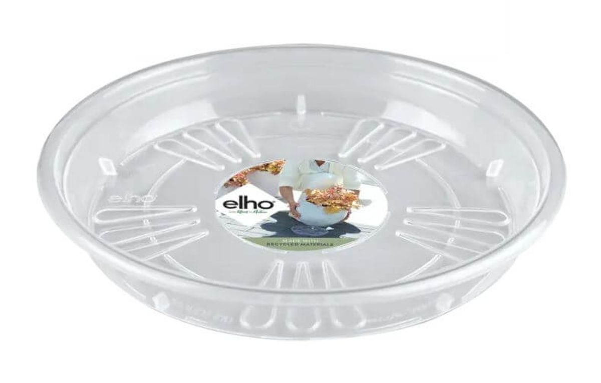 Elho - Transparent underskål Ø14-Ø42 cm - genbrugsplast - Ø14 cm