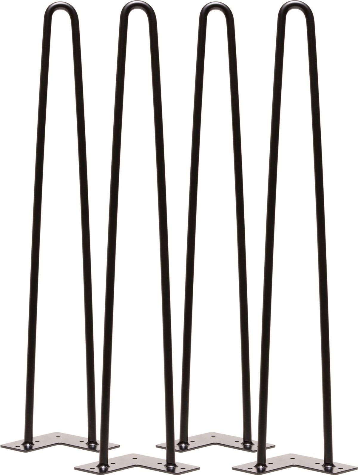 Elias, Understel med vinkel, 2-rods hairpin-legs, sæt á 4 stk, sort, H63x17x13 cm