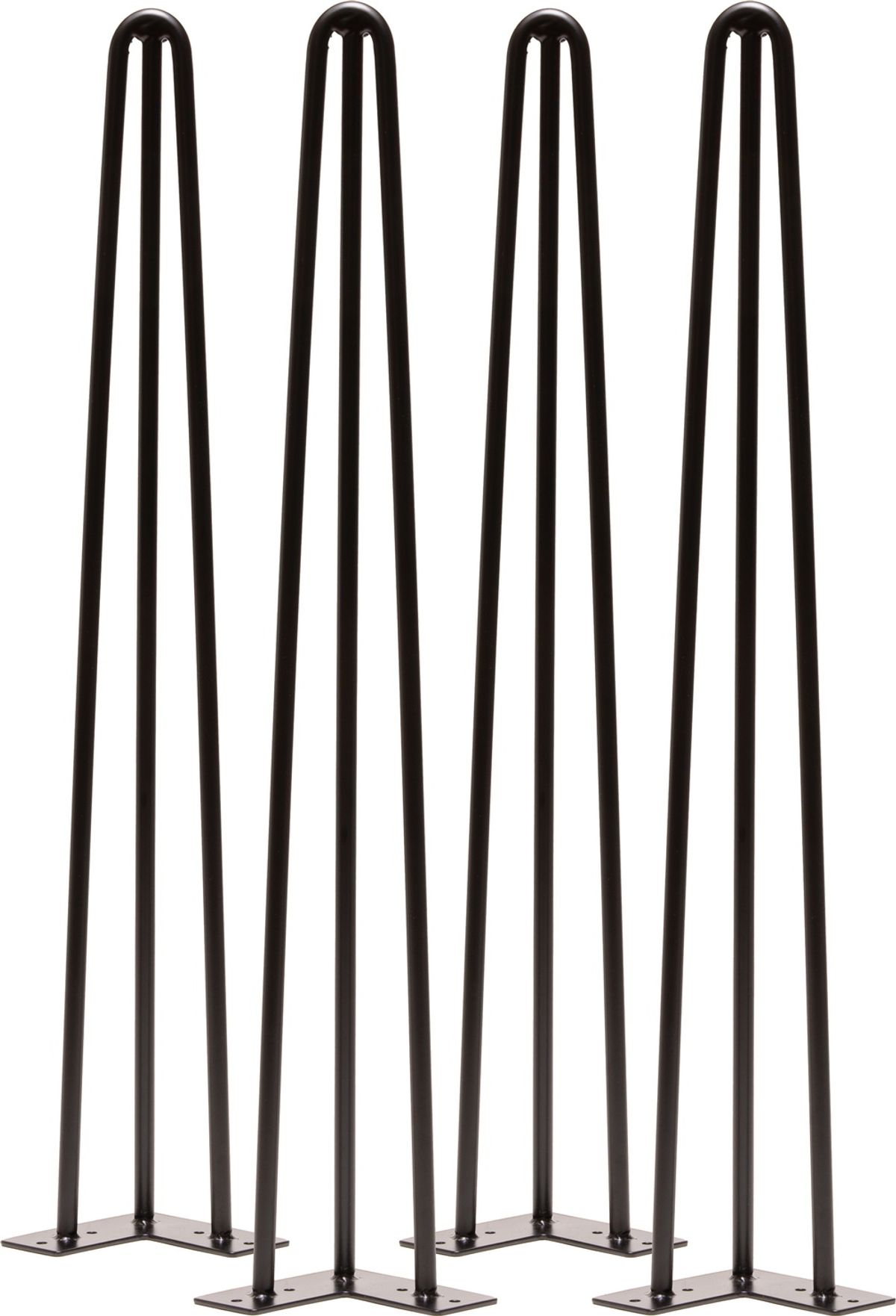 Elias, Understel til spisebord, 3-rods hairpin-legs, sæt á 4 stk, sort, H71x17x13 cm