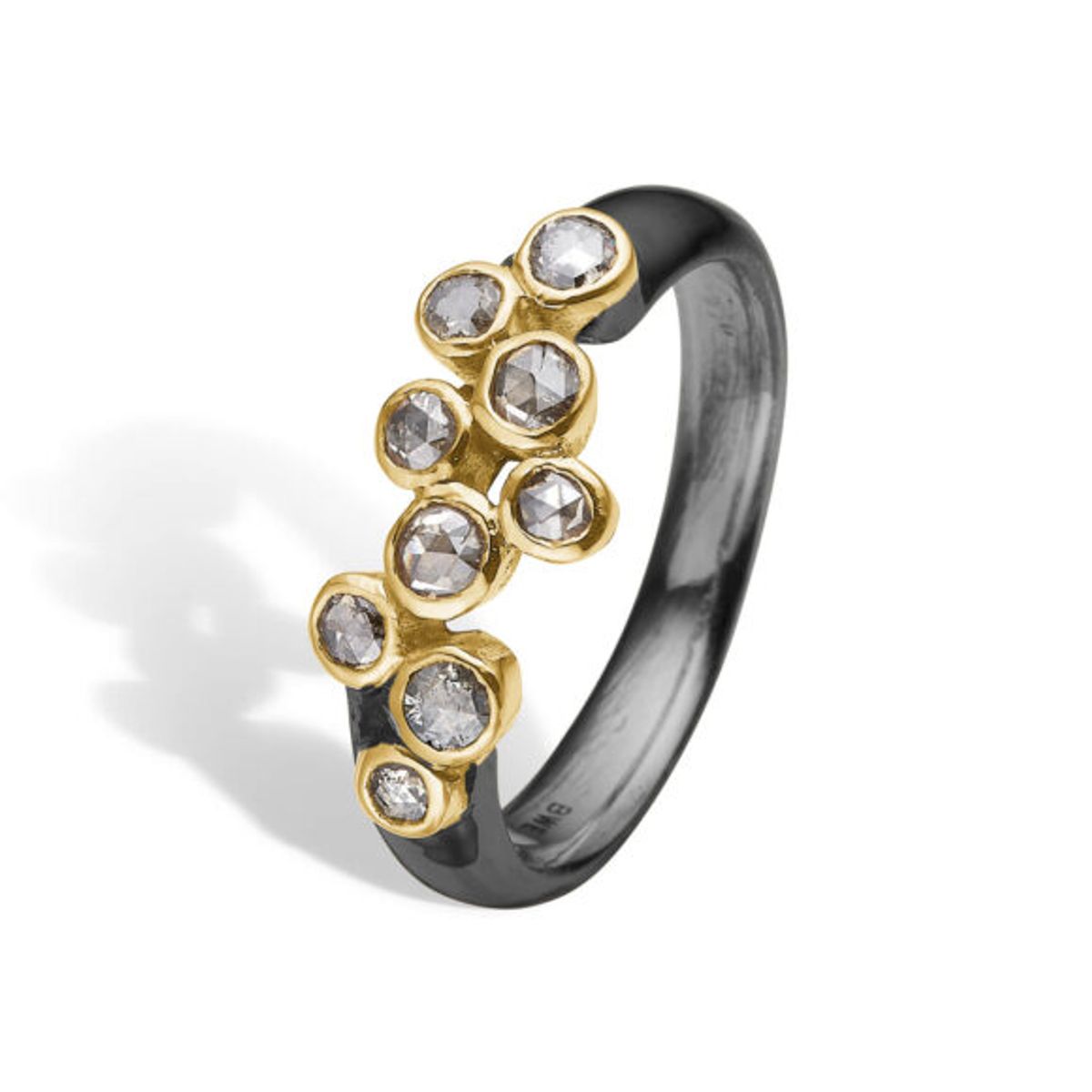 Elisbeth Sterling Sølv Ring fra By Birdie med 14 Karat Guld og Diamanter 0,55 Carat