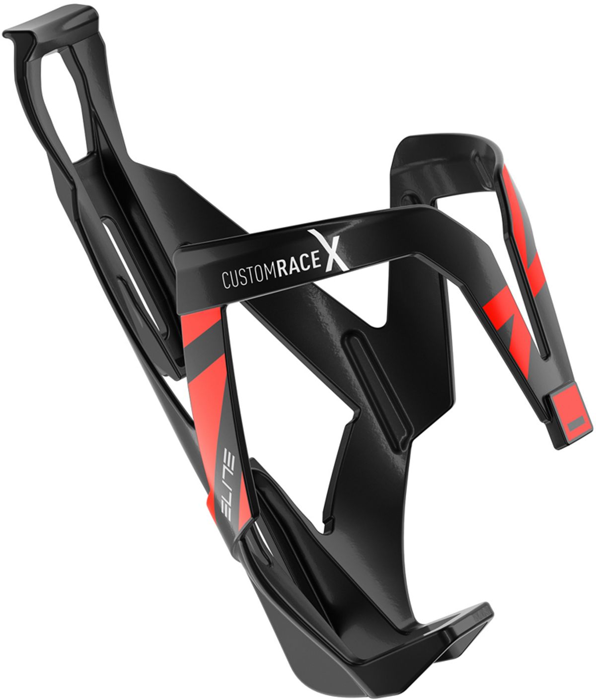 Elite Bottle Cage Custom Race X - Black Glossy/Red Graphic