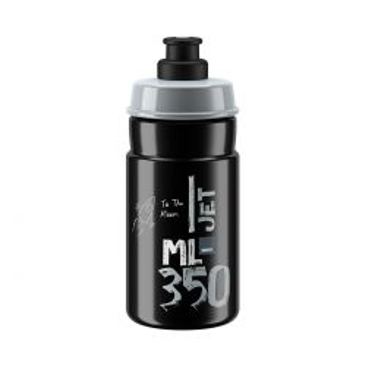 Elite Bottle Jet Black Grey Logo 350ml - Drikkeflaske