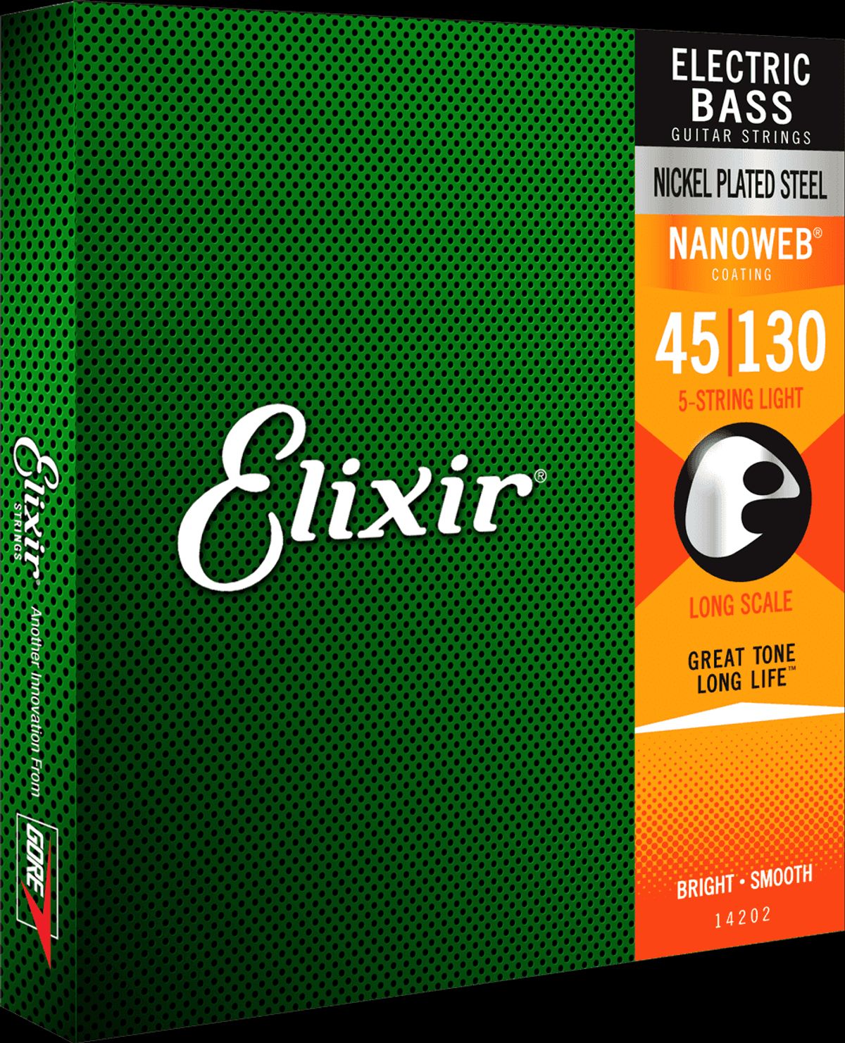 Elixir Nanoweb Nickel Basstrenge (Light, 5c, 45-130)