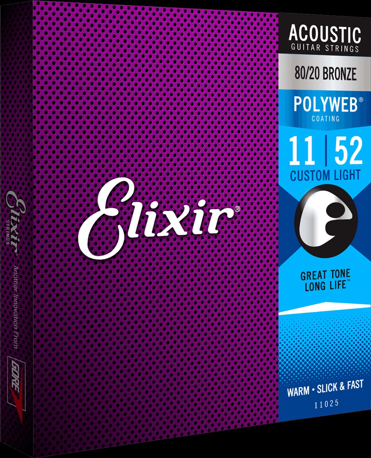 Elixir Polyweb Bronze 80/20 Guitarstrenge (Custom Light, 11-52)